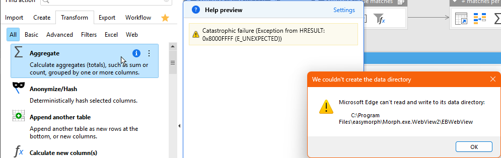 Error: We couldn't create the data directory