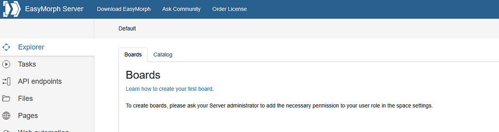 Unable to Create Board - Server (Hub) / Explorer - EasyMorph Community ...
