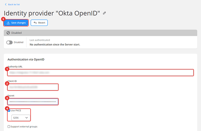 OpenID settings in EasyMorph Hub