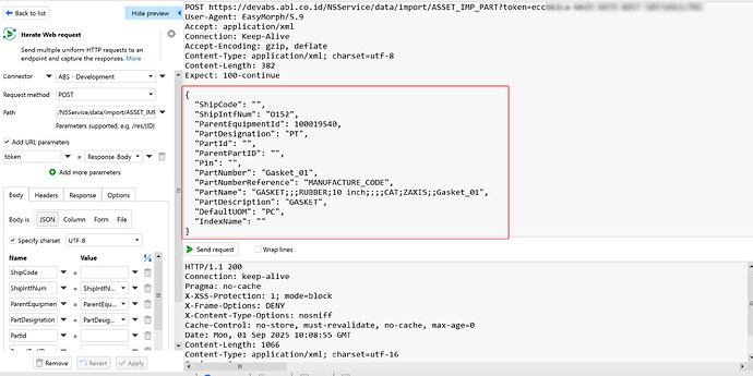 Iterate Web Request - Properties
