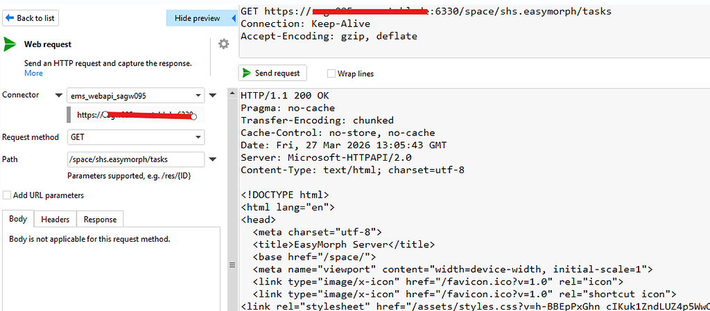 EasyMorph Server Web API - Server (Hub) / Explorer - EasyMorph ...