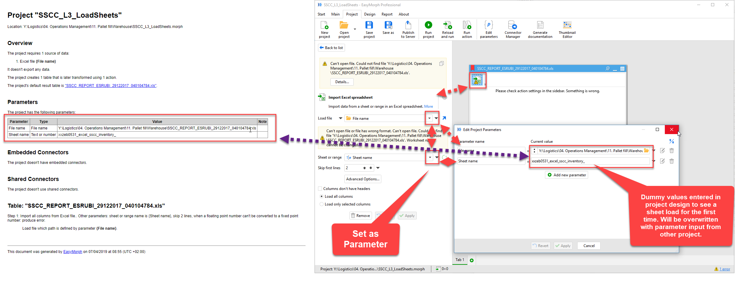 Multiple Files Small Variation In Sheet Name Import With Parameter Easymorph Community Data Preparation Professionals And Enthusiasts